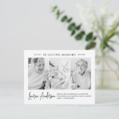 In Loving Memory Herdenking Modern Eenvoudig 3 Fot Briefkaart (Staand voorkant)