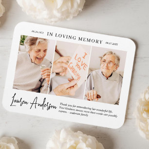 In Loving Memory-herdenking Modern Eenvoudig 3 fot Magneet