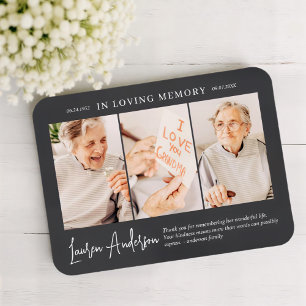 In Loving Memory-herdenkingsmoderne eenvoudige 3 f Magneet
