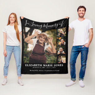 In Loving Memory Herembrance Foto Memorial Fleece Deken