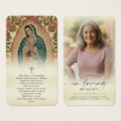 In Loving Memory Holy Mary of Guadalupe Prayer (Devant & derrière)