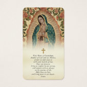 In Loving Memory Holy Mary of Guadalupe Prayer (Devant)