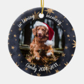 In Loving Memory | Hond Foto Huisdier Herdenking S Keramisch Ornament (Voorkant)