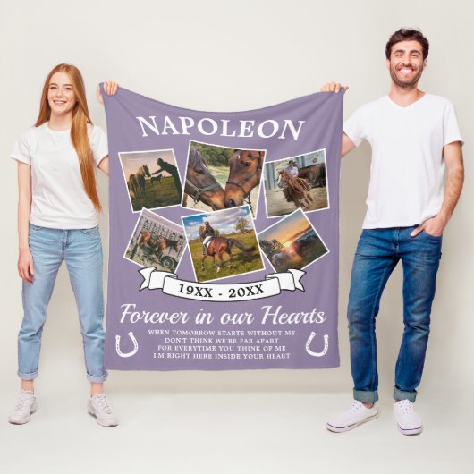 In Loving Memory Horse Paars Fleece Deken (In situ)