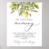 In Loving Memory Lemon Mediterraan Trouwteken Poster (Voorkant)