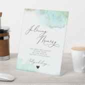 In Loving Memory Memorial Beach Blauwgroen Gold We Reclamebord Met Voetstuk (Insitu)