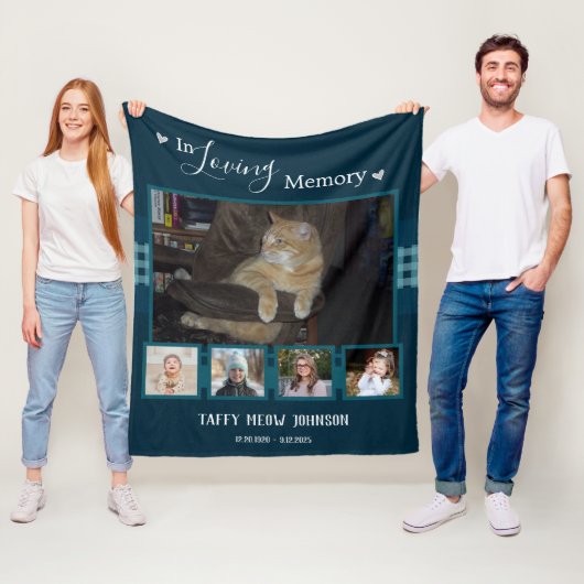 In Loving Memory Memorial foto collage Fleece Deken (In situ)