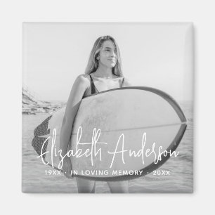 In Loving Memory Memorial Funeral Moderne foto Magneet