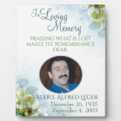 In Loving Memory Memorial Keepomwille Fotoplaat (Voorkant)