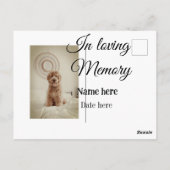 In loving memory memorial keepsake voeg huisdier n briefkaart (Achterkant)