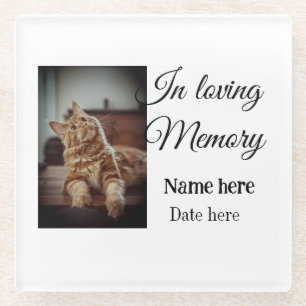 In loving memory memorial keepsake voeg huisdier n glazen onderzetter