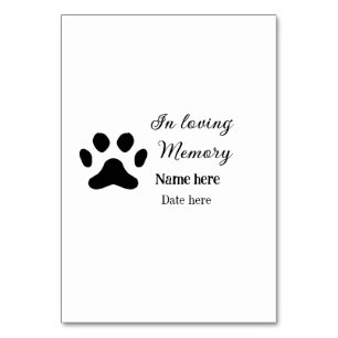 In loving memory memorial keepsake voeg huisdier n kaart