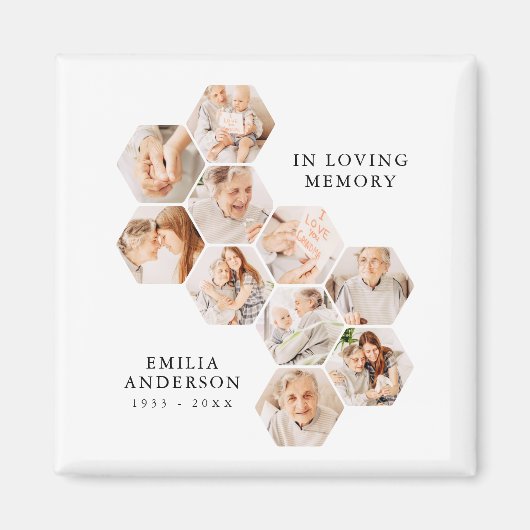 In Loving Memory Memorial Modern 10 foto's Magneet (Voorkant)