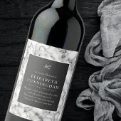 In Loving Memory Memorial Modern Marmer Wijn Etiket