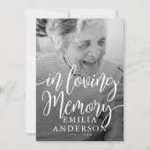 In Loving Memory Memorial Moderne eenvoudige fotok (Voorkant)