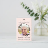 In Loving Memory Memorial Prayer Kaart Visitekaartje (Staand voorkant)