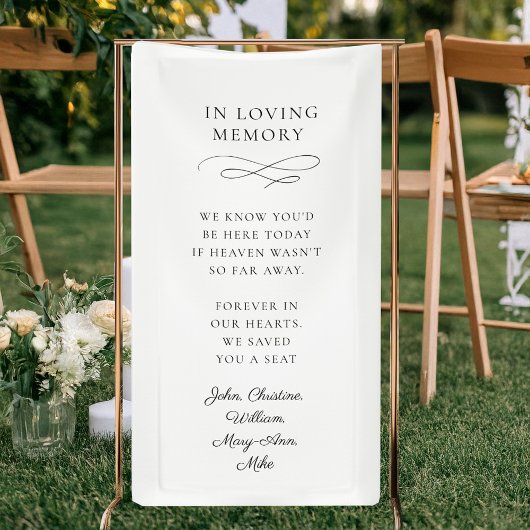 "In Loving Memory" Modern, Calligraphy, Wedding  Spandoek