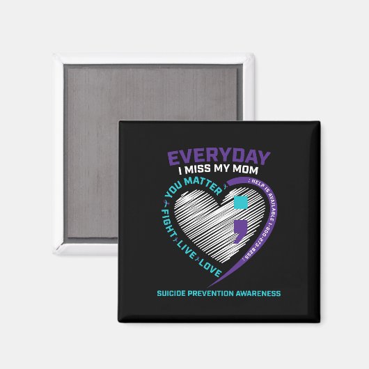 In Loving Memory Moeder zelfmoord bewustzijnspreve Magneet (Voorkant / Achterkant)