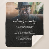 In Loving Memory Naam, Aangepaste offerte/gedicht Sherpa Deken (Voorkant)