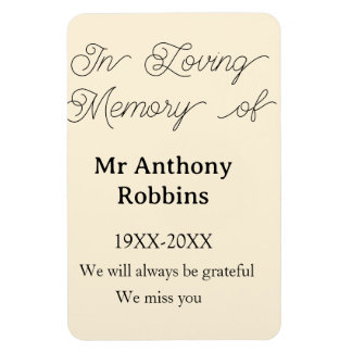 In Loving memory of name funeral memory keepsake Magneet