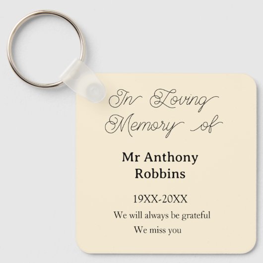 In Loving memory of name funeral memory keepsake Sleutelhanger (Voorkant)