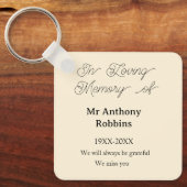 In Loving memory of name funeral memory keepsake Sleutelhanger (Voorkant)