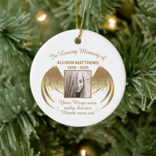 in Loving Memory of the Photo Wings Memorial Keramisch Ornament