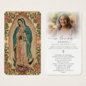 In Loving Memory Our Lady of Guadalupe Prayer Card (Devant & derrière)