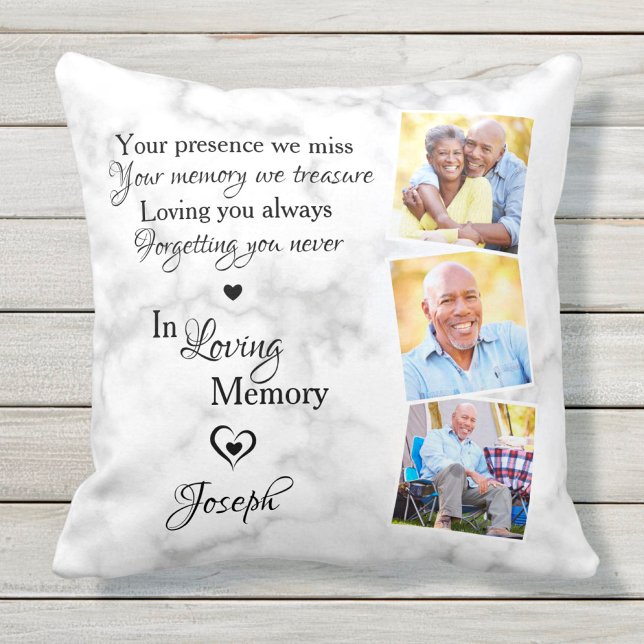 In Loving Memory Personalized 3 Foto Memorial Kussen (Creator heeft geüpload)