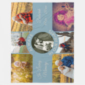 In Loving Memory Personalized Photo Wedgewood Blue Fleece Deken (Voorkant)