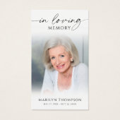 In Loving Memory Photo Beach Cross Prayer Cards (Devant)