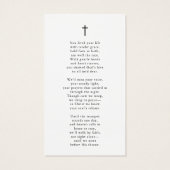 In Loving Memory Photo Cross Poem Prayer Card (Dos)