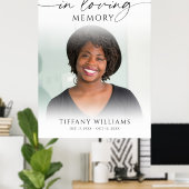 In Loving Memory Photo Funeral Welcome Sign Poster (Thuiskantoor)
