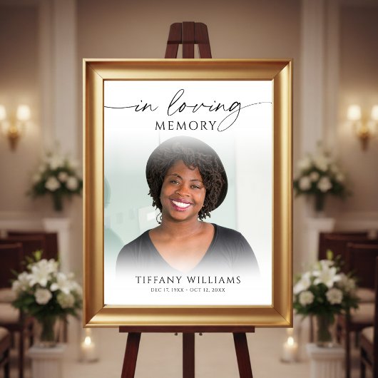 In Loving Memory Photo Funeral Welcome Sign Poster