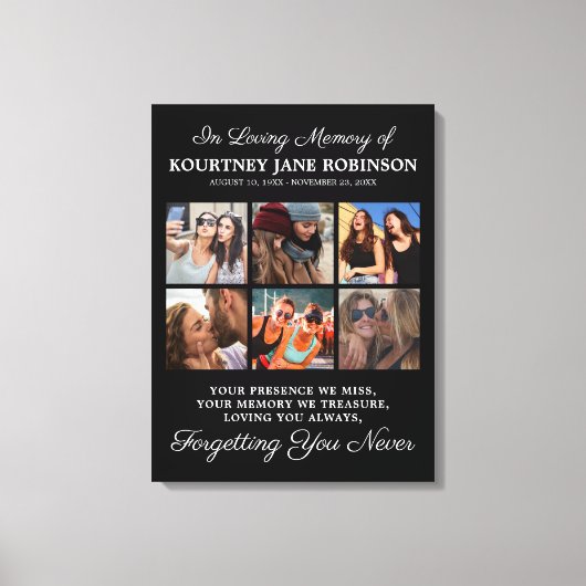 In Loving Memory Photo Memorial Canvas Afdruk (Voorkant)