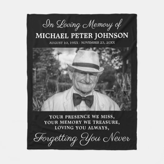 In Loving Memory Photo Memorial Fleece Deken (Voorkant)