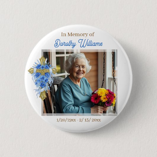 In Loving Memory | Photo Memorial Ronde Button 5,7 Cm (Voorkant)