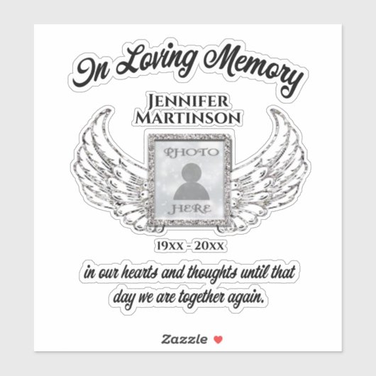 In Loving Memory Photo Memorial Sticker (Vel)