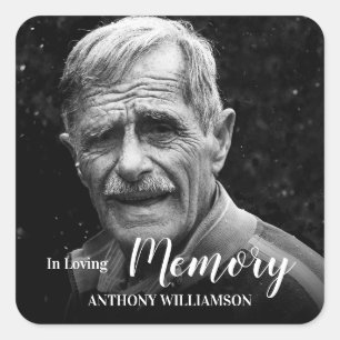 In Loving Memory Photo Memorial Vierkante Sticker