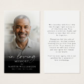 In Loving Memory Photo Sympathy Prayer Card (Devant & derrière)