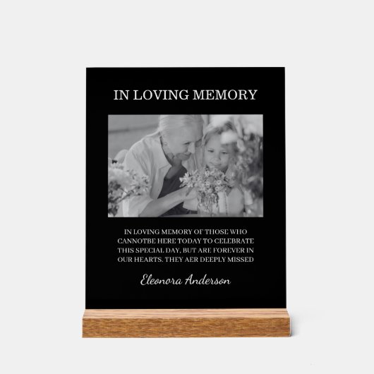 In Loving Memory Photo Wedding Black White (Recto)