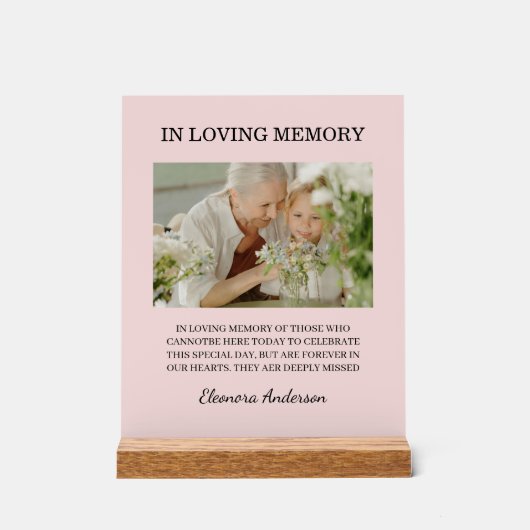In Loving Memory Photo Wedding Pink Blush (Recto)