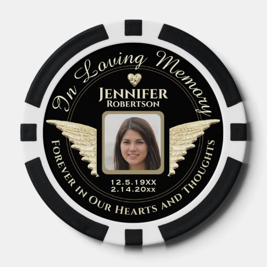 In Loving Memory Pocket Foto Herinnering Poker Chips (Voorkant)