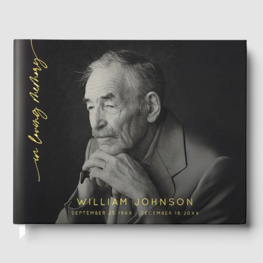 In Loving Memory Remembrance Photo Funeral Gastenboek (Voorkant)