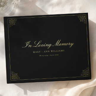 In Loving Memory Rouwkaart Zwart Gastenboek