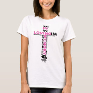 In Loving Memory Roze Cross T-shirt