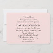 In Loving Memory Roze Lily uitnodiging (Achterkant)