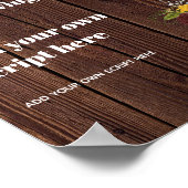 In Loving Memory Rustic Burgundy Sunflower Poster (Hoek)