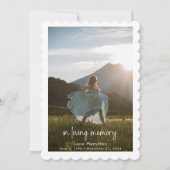 In Loving Memory Script Photo Funeral Program Kaart (Voorkant)