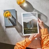 In Loving Memory Script Photo Funeral Program Kaart